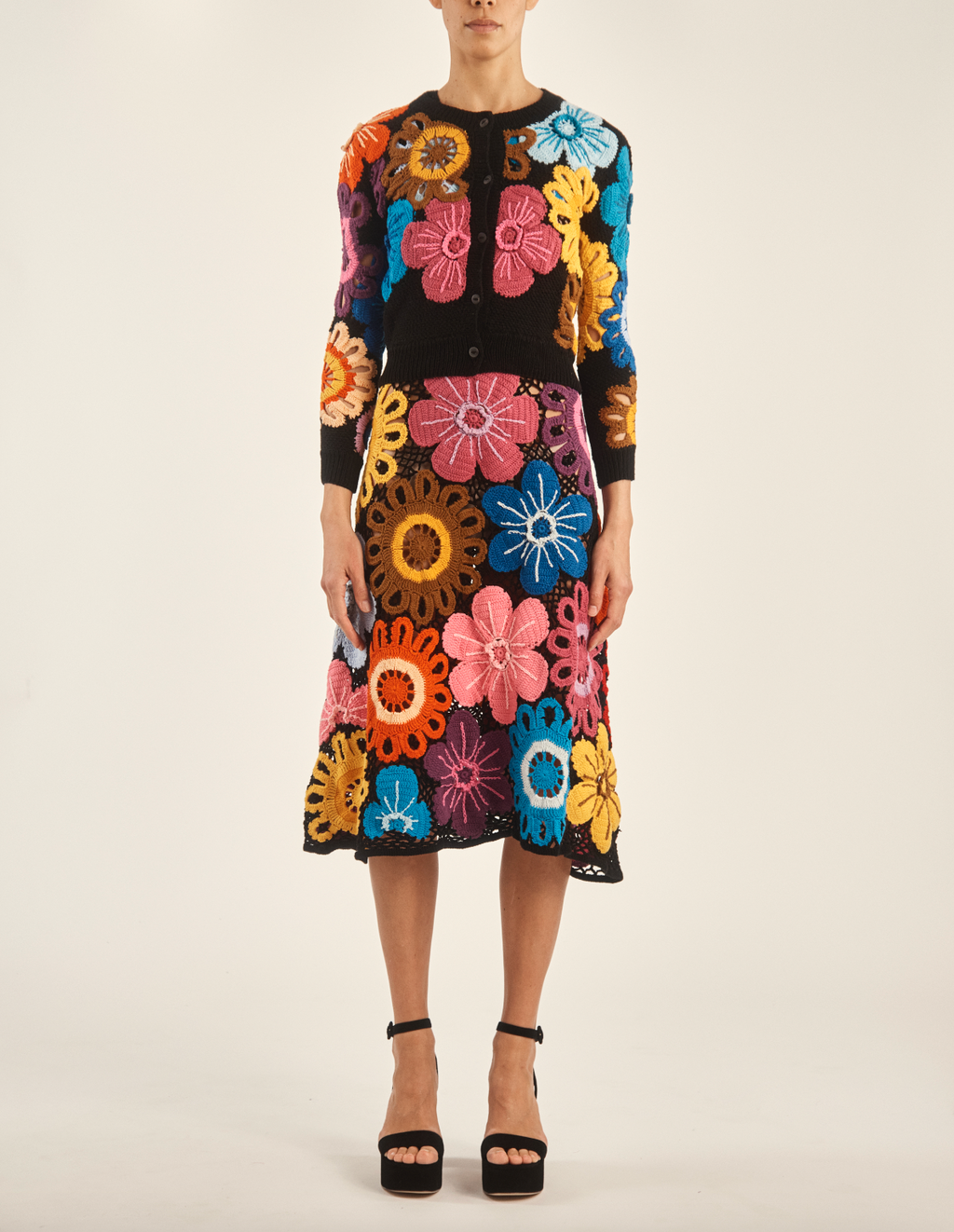 Floral hot sale crochet dress