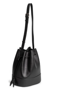 The Extra Large Drawstring in Nappa Leather in Black