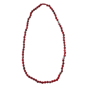 Long Regenerated Necklace in Red Abstract Bouquet