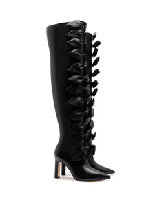 Tie Boot in Black Leather