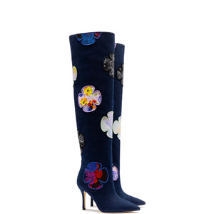 Denim Embroidered Boot
