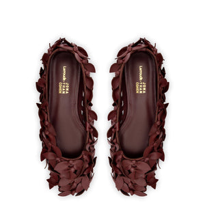 Larroude x Jonathan Cohen Ballet Flat In Burgundy Leather