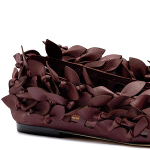 Larroude x Jonathan Cohen Ballet Flat In Burgundy Leather