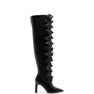 Tie Boot in Black Leather