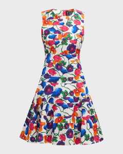 Paneled dress  in Wild Tie-Dye Poppies