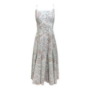 strappy cotton midi dress FRNCH Lucia Green Cotton Strappy Knit Bodice Midi Dress
