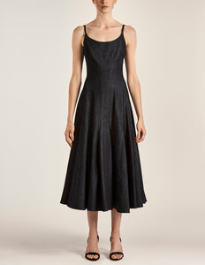 Strappy Midi Dress in Denim Large Strappy Midi Dress in Denim Large