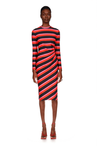 Dress with Side Twist in Stripes