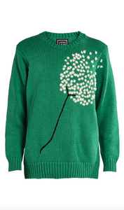 Green Dandelion Hand Embroidered Pullover